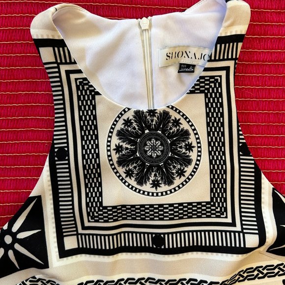 Shona Joy ivory midi dress, as new, animal print, size 6 or size 8 - Picture 2 of 9